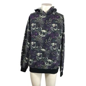 Assholes Live Forever Men Large Skull Mushroom All Over Print Hoodie Purple Grey